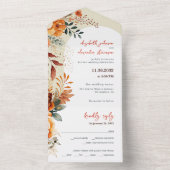 Elegante Hochzeit All In One Einladung (Innen Boden)