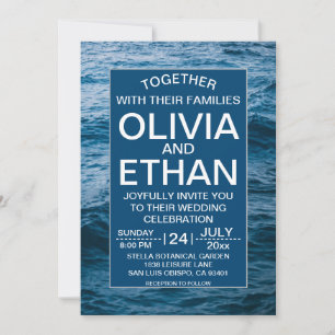 Elegante Hochzeit am Blue Ocean Beach Coastal Einladung