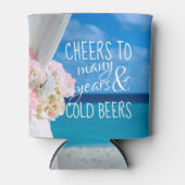 Elegante Hochzeit am Floral Ocean Beach Dosenkühler (Vorderseite)