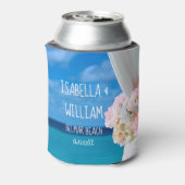Elegante Hochzeit am Floral Ocean Beach Dosenkühler (Kanne Rückseite)