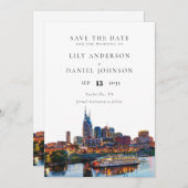Elegante Hochzeit am Nashville Riverfront im Wasse Save The Date (Vorne/Hinten)