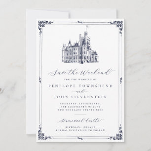 Elegante Hochzeit am Schloss am Wochenende  Save The Date
