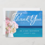 Elegante Hochzeit am See Dankeskarte (Vorderseite)