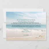 Elegante Hochzeit am Strand Dankeskarte (Rückseite)