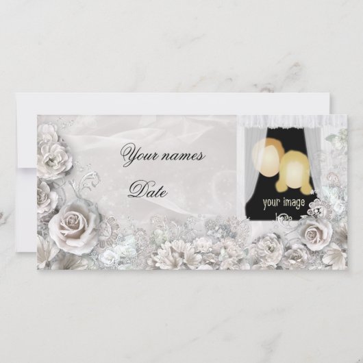 Elegante Hochzeit Ankündigung (Vorderseite)
