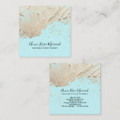 *~* Elegante Hochzeit Aqua Gold Glitzer Quadratische Visitenkarte (Vorne/Hinten)