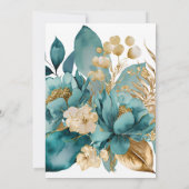 Elegante Hochzeit Aquamarin & Gold Einladung (Rückseite)