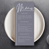 Elegante Hochzeit AquarellBlütendüsterGrau Abendes Menükarte