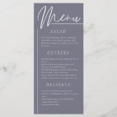 Elegante Hochzeit AquarellBlütendüsterGrau Abendes Menükarte (Vorderseite)