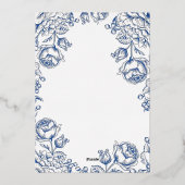 Elegante Hochzeit auf dem Silberstreifen Folieneinladung (Rückseite)