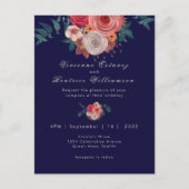 Elegante Hochzeit auf See und rote Rose Postkarte (Vorderseite)