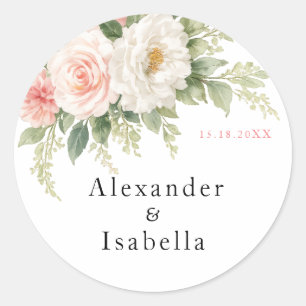 Elegante Hochzeit Aufkleber Rosenrot Rosen Blumen