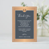 Elegante Hochzeit aus Kupfergold Dankeskarte (Stehend Vorderseite)