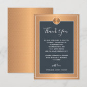 Elegante Hochzeit aus Kupfergold Dankeskarte (Vorne/Hinten)