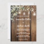 Elegante Hochzeit aus rustikalem Holz Einladung (Vorderseite)