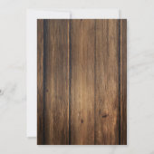 Elegante Hochzeit aus rustikalem Holz Einladung (Rückseite)