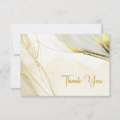 Elegante Hochzeit aus weißem Marmor Dankeskarte (Vorderseite)