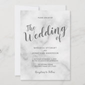 Elegante Hochzeit aus weißem Marmor Einladung (Vorderseite)