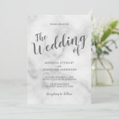 Elegante Hochzeit aus weißem Marmor Einladung (Stehend Vorderseite)