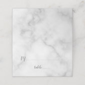 Elegante Hochzeit aus weißem Marmor Platzkarte (Außenseite Aufgefaltet)