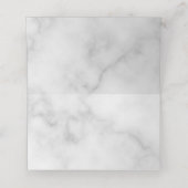 Elegante Hochzeit aus weißem Marmor Platzkarte (Innenseite Aufgefaltet)