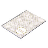 Elegante Hochzeit aus weißem Marmor und Gold Quatr Notizblock (Linke Seite)