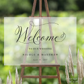 Elegante Hochzeit Begrüßung Mattierter Stil Akryll Acrylschild