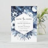 Elegante Hochzeit bei Digital Moonlit Save The Date (Stehend Vorderseite)