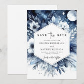 Elegante Hochzeit bei Digital Moonlit Save The Date (Vorne/Hinten)