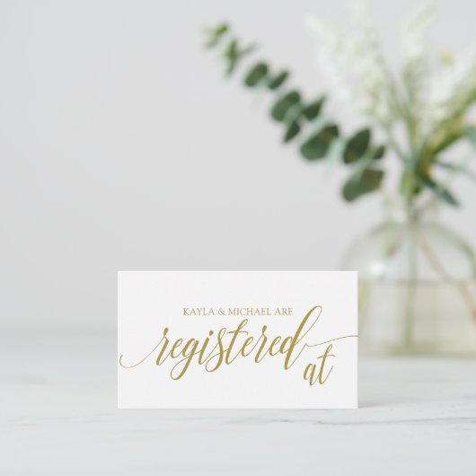 Elegante Hochzeit bei Registrierungskarten registr Begleitkarte (Stehend Vorderseite)