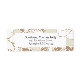 Elegante Hochzeit Beige und Weiße Blumen Adresse