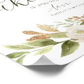 Elegante Hochzeit Bitte nehmen Sie ein Schild Weiß (Ecke)