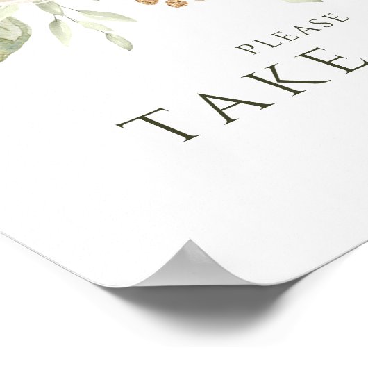 Elegante Hochzeit Bitte nehmen Sie ein Schild Weiß (Ecke)