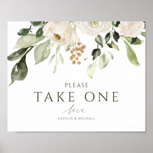 Elegante Hochzeit Bitte nehmen Sie ein Schild Weiß