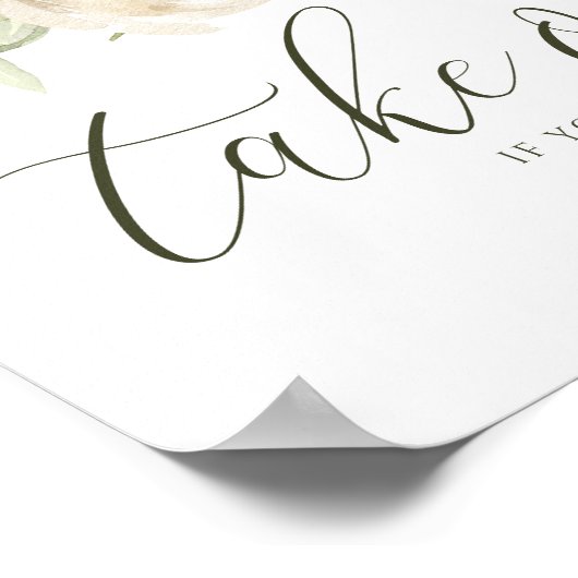 Elegante Hochzeit Bitte nehmen Sie ein Schild Weiß (Ecke)