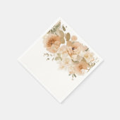 Elegante Hochzeit Blume Mute Peach Serviette (Ecke)