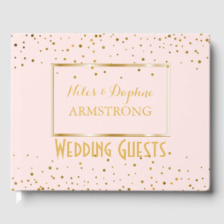 Elegante Hochzeit | Blush Pink Gold Confetti Gästebuch