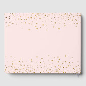 Elegante Hochzeit | Blush Pink Gold Confetti Herz Gästebuch (Rückseite)