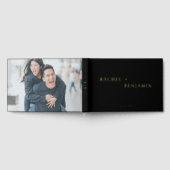 Elegante Hochzeit Custom Modernes Black Minimalist Gästebuch (Voll)