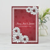 Elegante Hochzeit Dahlia Floral Rot Einladung (Stehend Vorderseite)