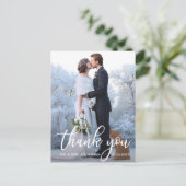 Elegante Hochzeit Danke, Bride Groom Foto Postkarte (Stehend Vorderseite)
