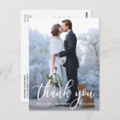 Elegante Hochzeit Danke, Bride Groom Foto Postkarte (Vorne/Hinten)