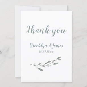 Elegante Hochzeit Danke, Florence Sage Green Einladung