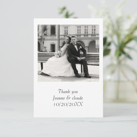 Elegante Hochzeit Danke Karte (Stehend Vorderseite)