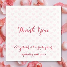 Elegante Hochzeit Danke Rosa Hearts Paper Napkin Serviette