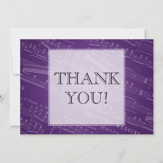 Elegante Hochzeit danken Ihnen die lila Dankeskarte (Vorderseite)