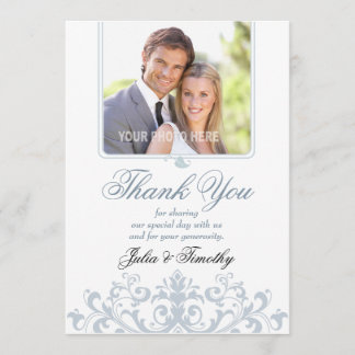 Elegante Hochzeit danken Ihnen (Vertikale) Dankeskarte