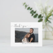 Elegante Hochzeit Dankeschön-Card-Foto Postkarte (Stehend Vorderseite)