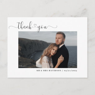 Elegante Hochzeit Dankeschön-Card-Foto Postkarte