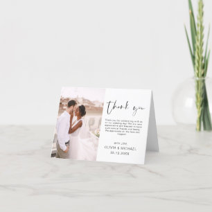 Elegante Hochzeit Dankeschön Foto Einladung